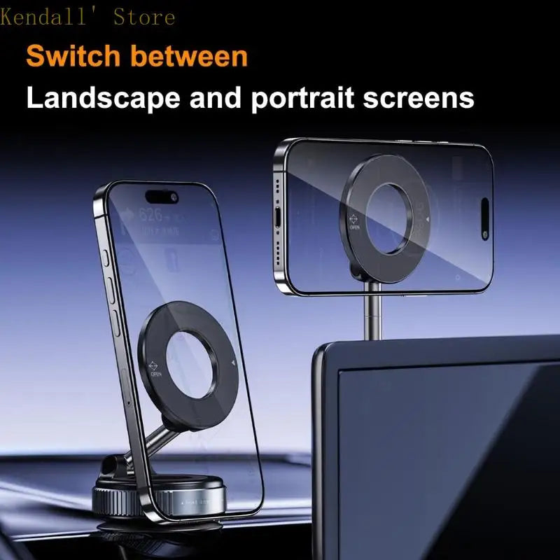 Foldable Magnetic Phone Holder with Vacuum Adsorption