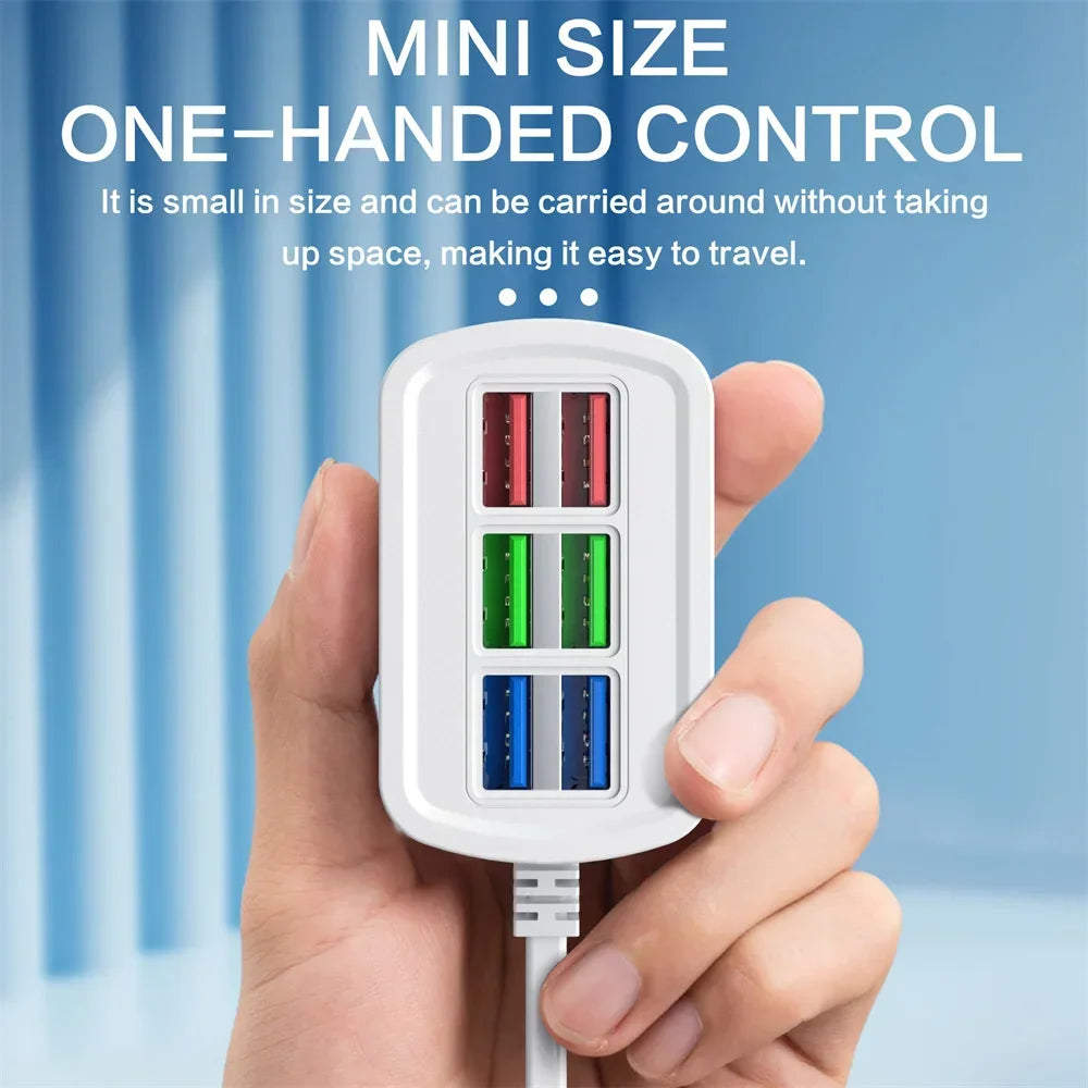6 in 1 USB Power Strip 30W