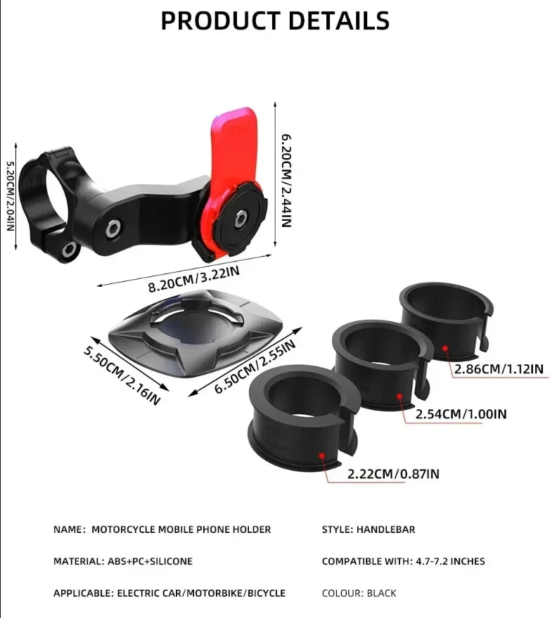 Phone Holder for Motorcycle-Bicycle with Vibration Damper