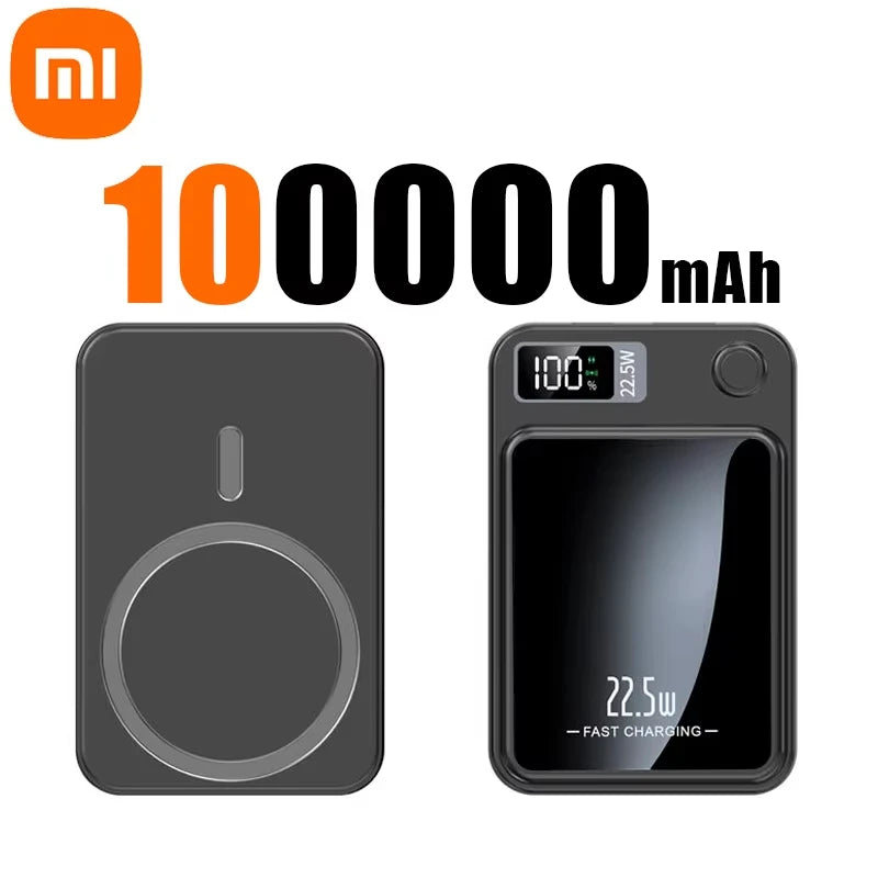 Xiaomi 100000mAh Magnetic Power Bank Wireless Fast Charger For Magsafe Portable Auxiliary Battery Pack For iphone Huawei Samsung