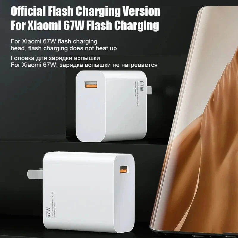 67W USB Fast Charger for Xiaomi