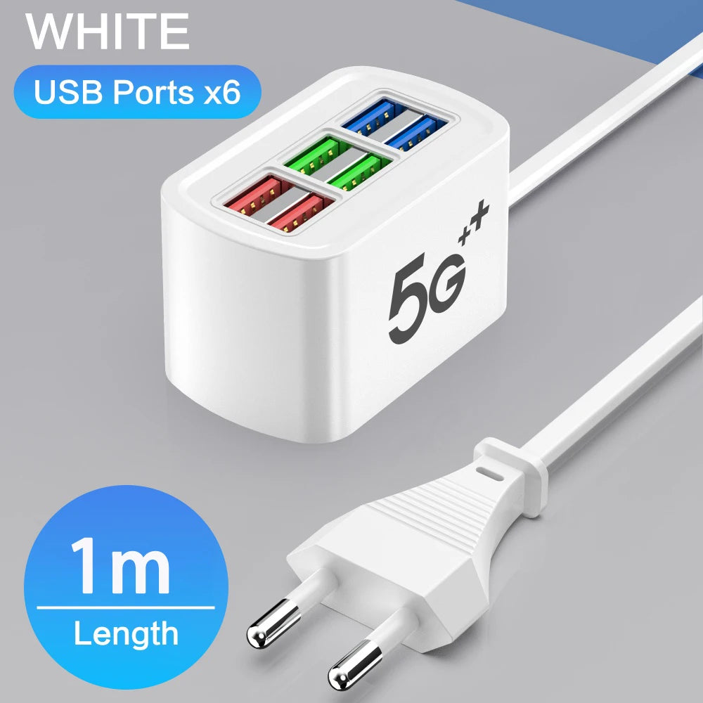 6 in 1 USB Power Strip 30W